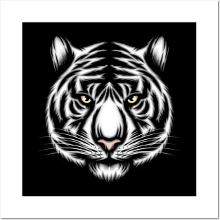 Cool white tiger illustration Posters and Art